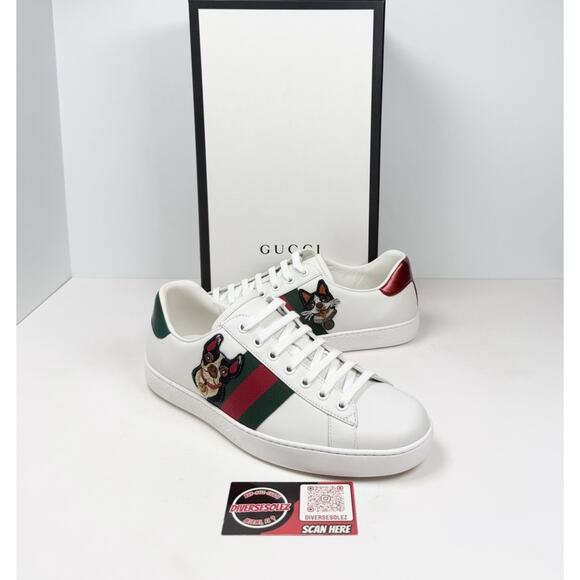 Size 7G/7.5US - Gucci Ace Leather Sneakers Year Of The Dog🐶 NEW/RETAIL $800!